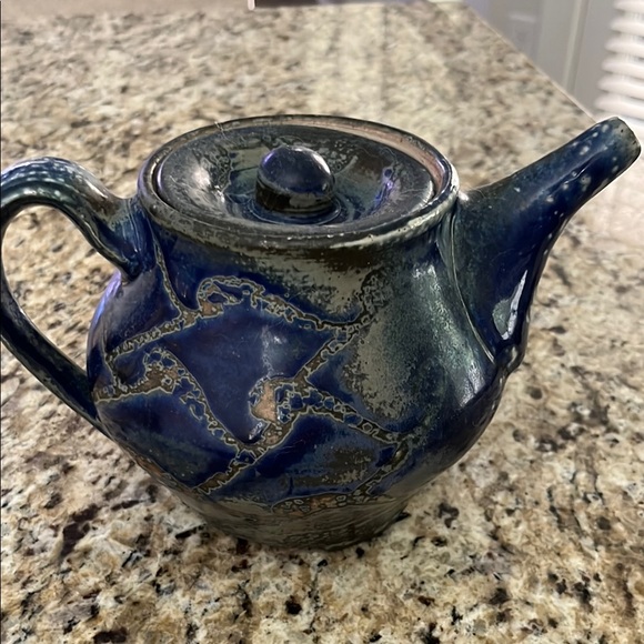 Hand Crafted Other - Hand Crafted Blue and Gray Ceramic Art Teapot